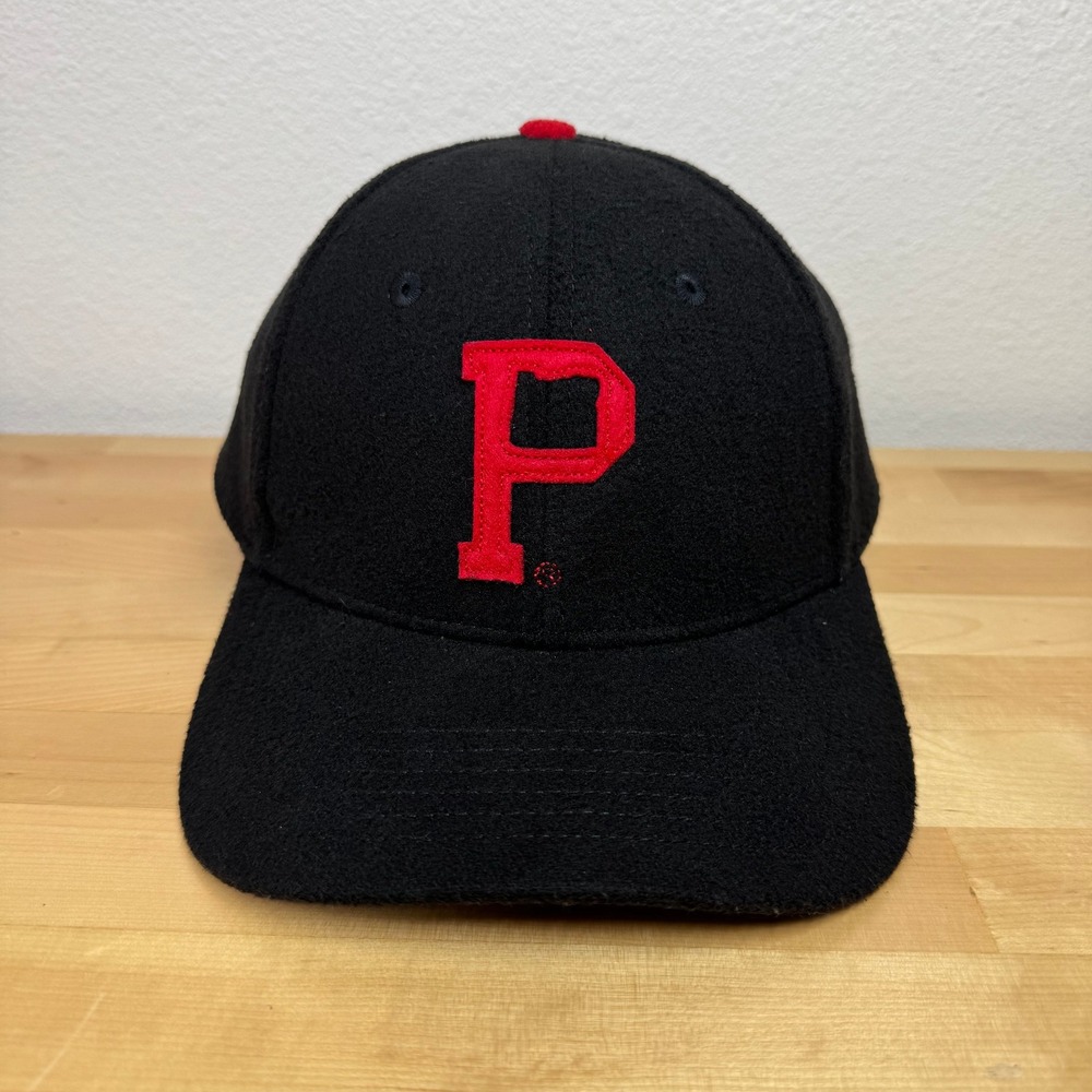 Portland Gear TEDxPortland Black Red Wool Leather Strapback Hat Cap P Logo